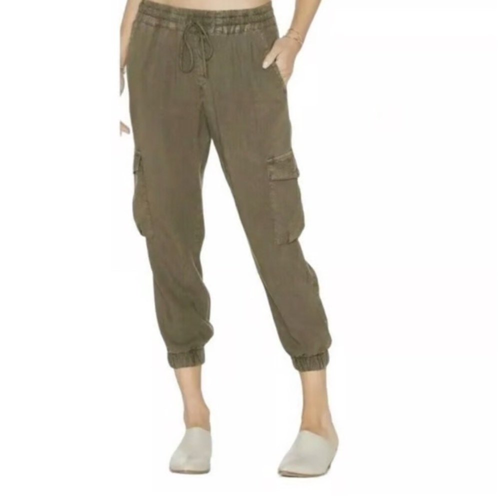Bella Dahl cargo joggers pants M army olive green festival vacation
